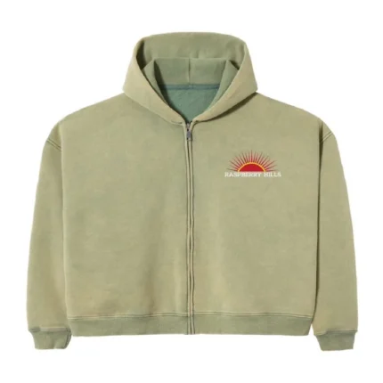 Raspberry Hills Olive Zip Up Hoodie